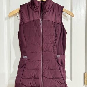 Lululemon Purple Quilted Puffer Vest with High Collar